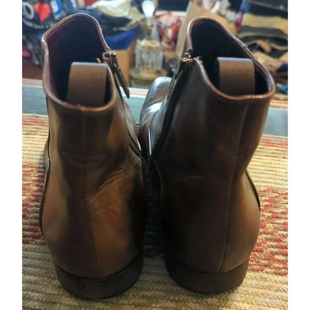 Men's Gorgeous Denis Italy Brown Leather Chelsea Boots Ankle Size EU45 US 11.5